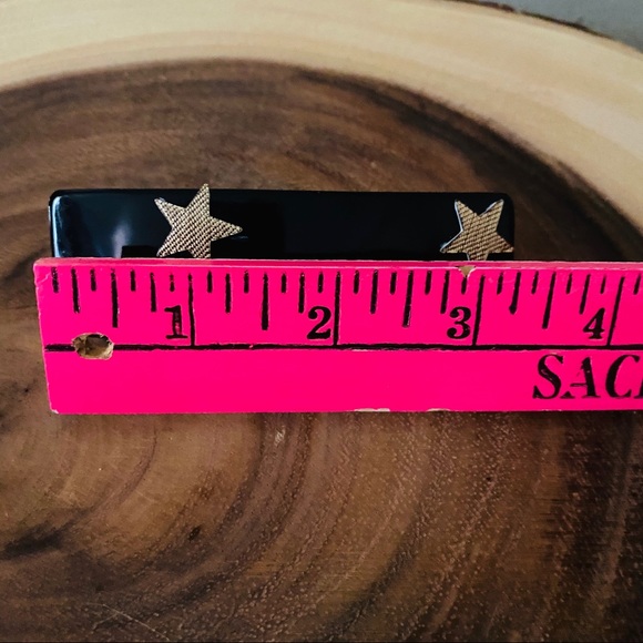 Vintage 80’s Black and Gold Star Plastic Barrette - Picture 7 of 7